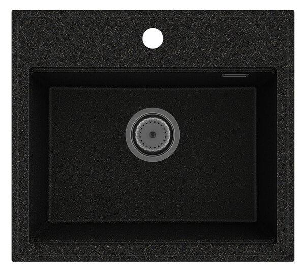 Gamma Modern 5055, 1 rekeszes gránit mosogató 560x500x210 mm, fekete arany pöttyökkel, GMA-ZM-55-GD