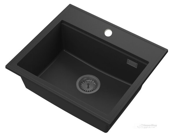 Gamma Modern 5055, 1 rekeszes gránit mosogató 560x500x210 mm, fekete, GMA-ZM-55-BK