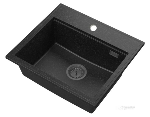 Gamma Modern 5055, 1 rekeszes gránit mosogató 560x500x210 mm, fekete pettyes, GMA-ZM-55-BP