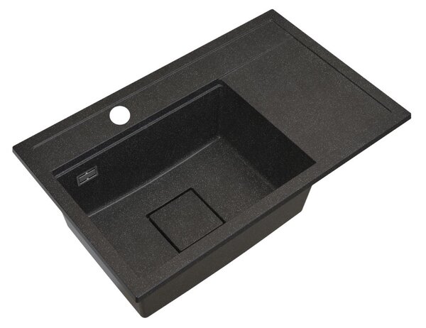 Gamma Quadro 8151, 1 rekeszes gránit mosogató 800x500x220 mm, fekete pettyes, GMA-ZLE000185