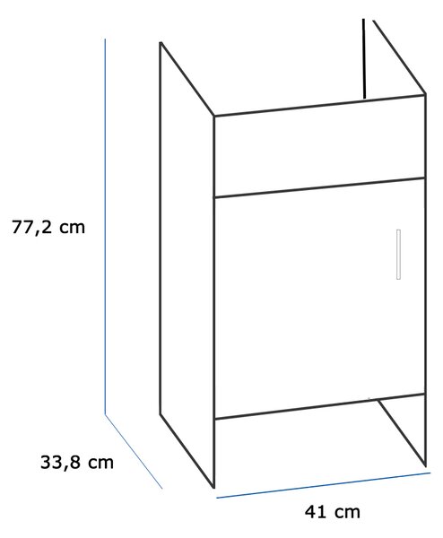 Gamma Gamma, mosogató szekrény MANTA MINI 77,2x33,8x41 cm, fehér, GMA-SZPCV