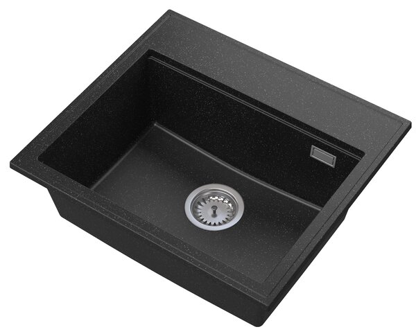 Gamma Modern 5055, 1 rekeszes gránit mosogató 560x500x210 mm, fekete pettyes, GMA-ZM-55-BP