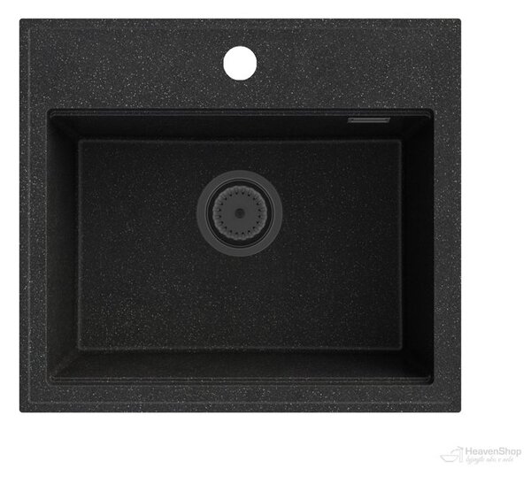 Gamma Modern 5055, 1 rekeszes gránit mosogató 560x500x210 mm, fekete pettyes, GMA-ZM-55-BP