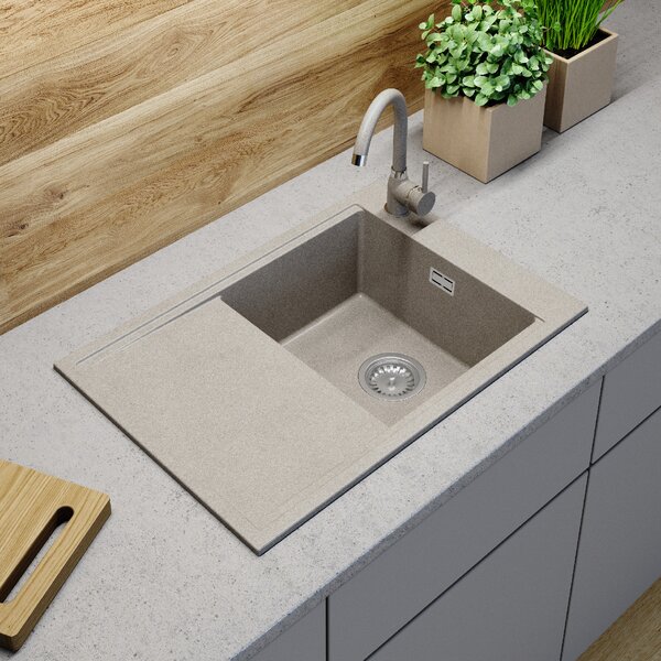 Gamma Design 7050, 1 rekeszes gránit mosogató 700x480x205 mm, bézs, GMA-ZLE000126