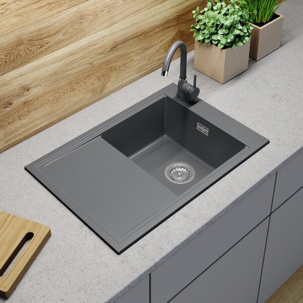 Gamma Design 7050, 1 rekeszes gránit mosogató 700x480x205 mm, szürke, GMA-ZLE000132