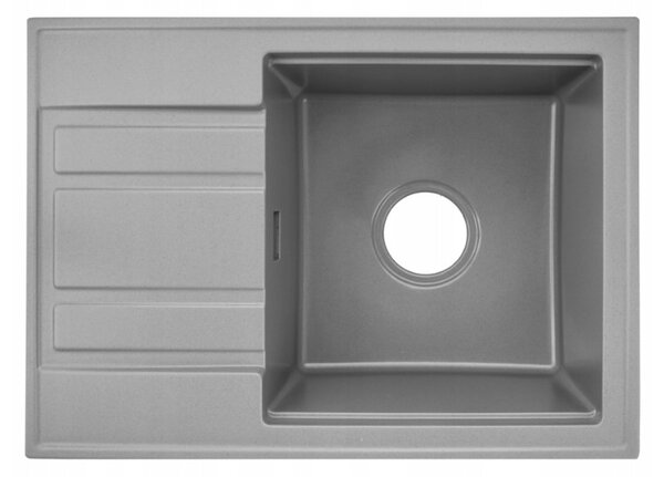 Gamma Modern 6040, 1 tálos gránit mosogató 580x420x185 mm, rövid lefolyóval, szürke, GMA-ZM-6040-G