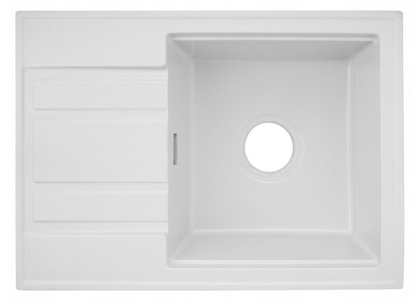 Gamma Modern 6040, 1 tálos gránit mosogató 580x420x185 mm rövid lefolyóval, fehér, GMA-ZM-6040-WH