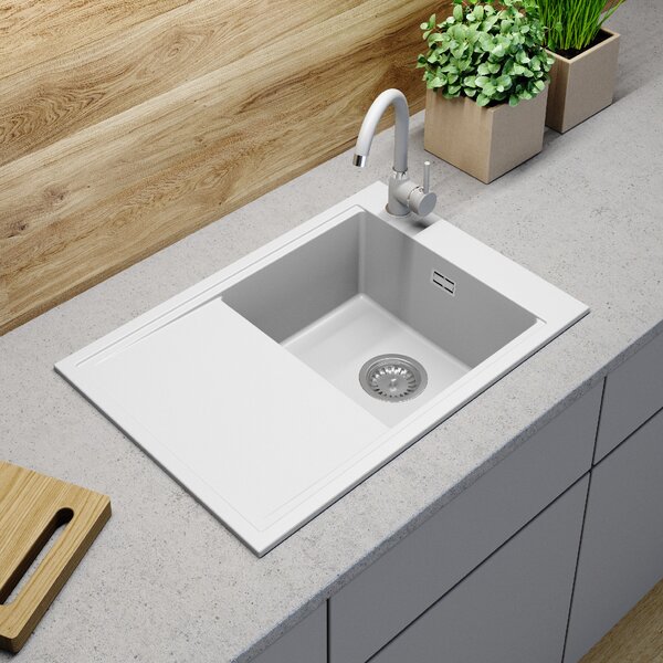 Gamma Design 7050, 1 rekeszes gránit mosogató 700x480x205 mm, fehér, GMA-ZLE000137