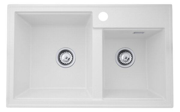 Gamma Modern 8020, 2 rekeszes gránit mosogató 795x495x210 mm, fehér, GMA-ZLE000032