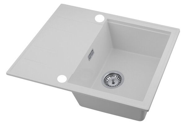 Gamma Modern 6550, 1 tálos gránit mosogató 650x500x210 mm, rövid lefolyóval, fehér, GMA-ZLE000094