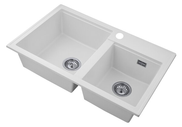 Gamma Modern 8020, 2 rekeszes gránit mosogató 795x495x210 mm, fehér, GMA-ZLE000032