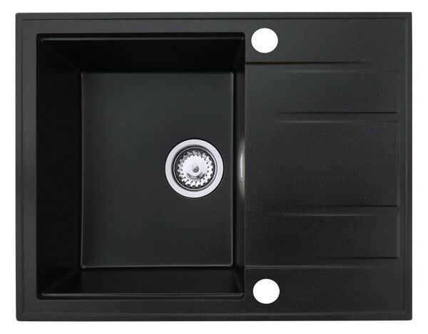 Gamma Modern 6550, 1 tálos gránit mosogató 650x500x210 mm rövid lefolyóval, fekete arany pöttyökkel, GMA-ZLE000093