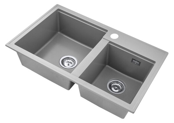 Gamma Modern 8020, 2 rekeszes gránit mosogató 795x495x210 mm, szürke, GMA-KAT00048