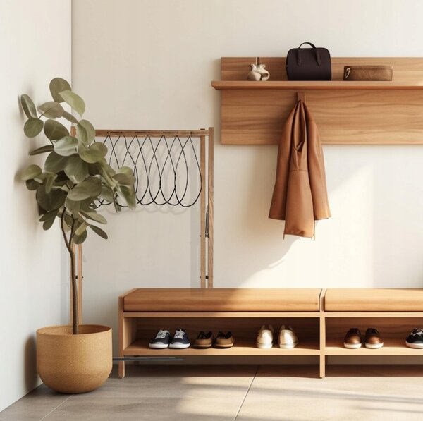 Erga Aurora Line, fa ruhaszárító állvány 95x62,5x90 cm, álló, barna-fekete, ERG-SEP-1003SEPSULUNA