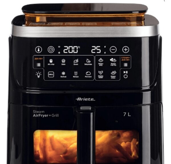 Ariete 4636 Air Fryer Steam forrólevegős sütő, fekete