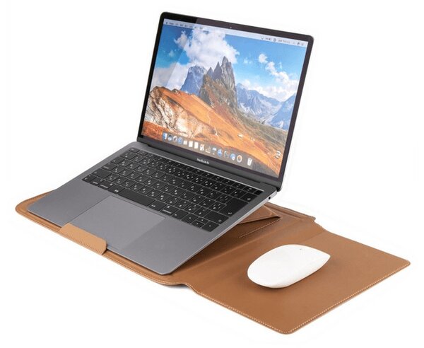 Cellect bőrhatású multifunkciós laptoptartó, barna (CEL-LAPT-HOLDERLE-BR)