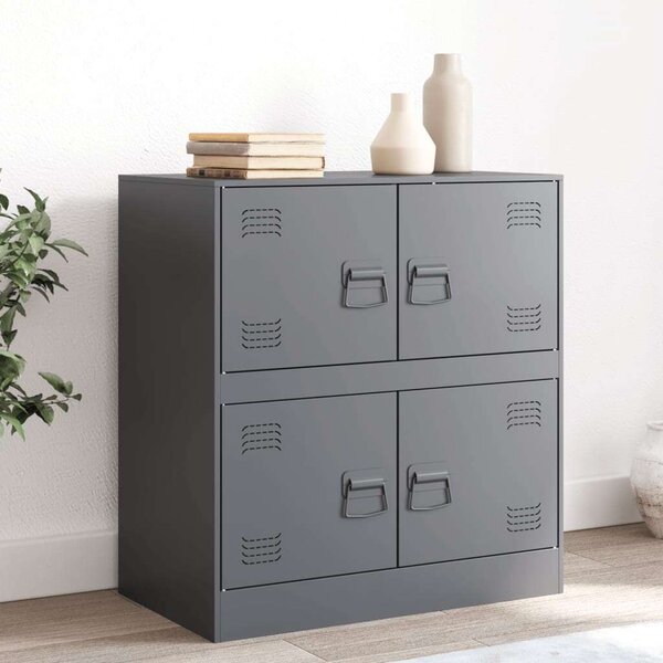 VidaXL Acéltárolószekrény - 4 Rekeszes - 67x39x73 cm