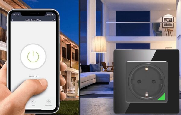 Avatto N-WOT10-EU-B TUYA WiFi fali aljzat, fekete