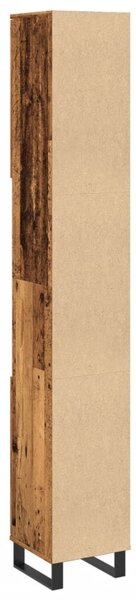 VidaXL antik fa színű szerelt fa fürdőszobaszekrény 30 x 30 x 190 cm