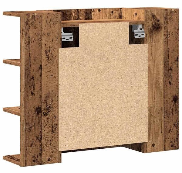 VidaXL Fürdőszoba tükörszekrény régi fa 80x20,5x64 cm Gépelt fa