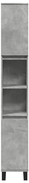 VidaXL betonszürke szerelt fa fürdőszobaszekrény 30 x 30 x 190 cm