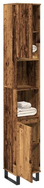 VidaXL antik fa színű szerelt fa fürdőszobaszekrény 30 x 30 x 190 cm
