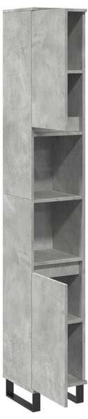 VidaXL betonszürke szerelt fa fürdőszobaszekrény 30 x 30 x 190 cm