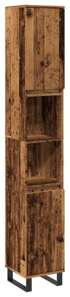 VidaXL antik fa színű szerelt fa fürdőszobaszekrény 30 x 30 x 190 cm