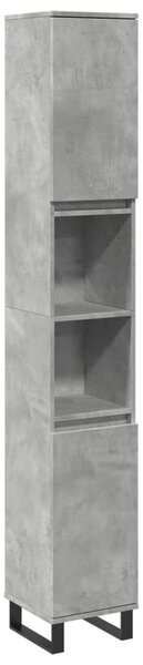 VidaXL betonszürke szerelt fa fürdőszobaszekrény 30 x 30 x 190 cm