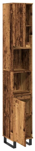 VidaXL antik fa színű szerelt fa fürdőszobaszekrény 30 x 30 x 190 cm