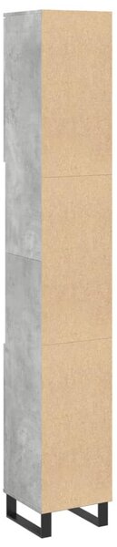 VidaXL betonszürke szerelt fa fürdőszobaszekrény 30 x 30 x 190 cm