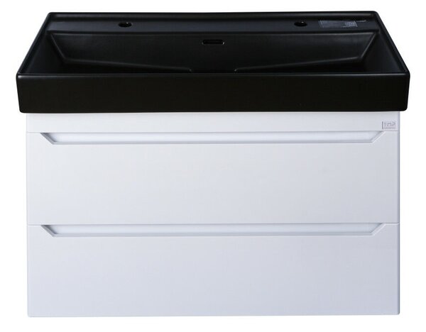 TMP SHARP 100D fali fürdőszobabútor - CeraStyle SHARP FEKETE DUPLA csaplyukas mosdóval - 100 x 48 cm