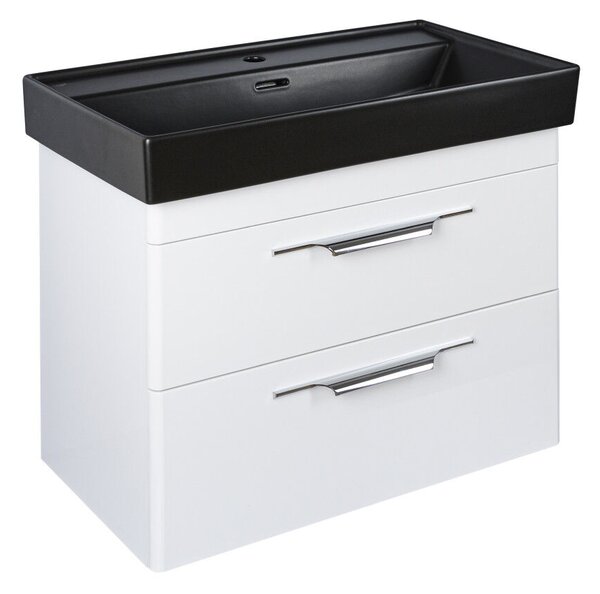 TMP LUX 60 fali fürdőszobabútor - CeraStyle SHARP FEKETE mosdóval - 60 x 48 cm