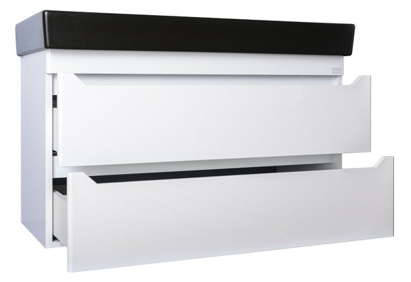 TMP SHARP 100D fali fürdőszobabútor - CeraStyle SHARP FEKETE DUPLA csaplyukas mosdóval - 100 x 48 cm