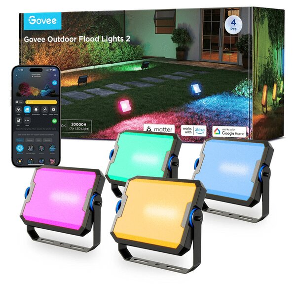 Govee Outdoor Flood Lights 2 Kültéri reflektor, 4 db (H8057C11)