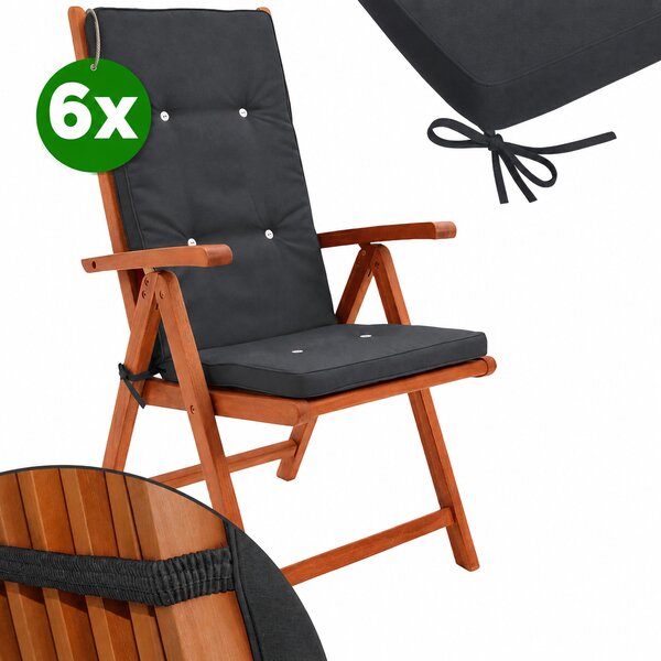 Deuba 6 x párna Velus 120x45x5 cm - antracit
