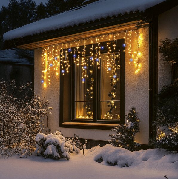 Home KKF300D5M LED-es sziporkázó fényfüggöny, 300 db melegfehér