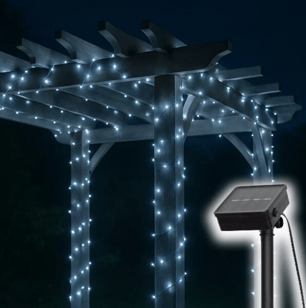 Home SLC100WH Szolár fényfüzér, hidegfehér LED, 7m