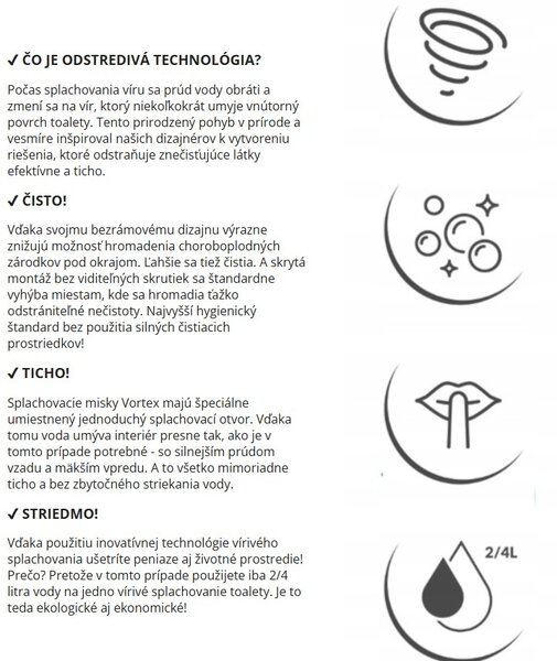 Laveo Desna Cycleon 2.0, falra akasztható WC csésze duroplast WC ülőkével, Vortex öblítés, fényes fehér, LAV-VMD_610S