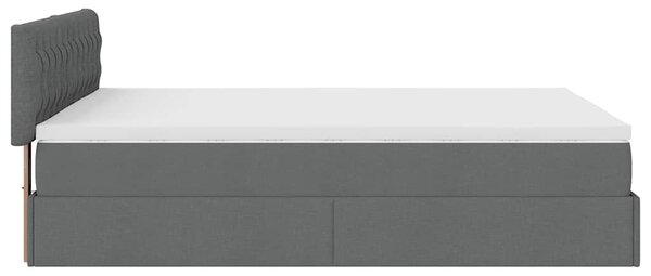 VidaXL Ottomán ágy matraccal sötét szürke 140x200 cm szövet