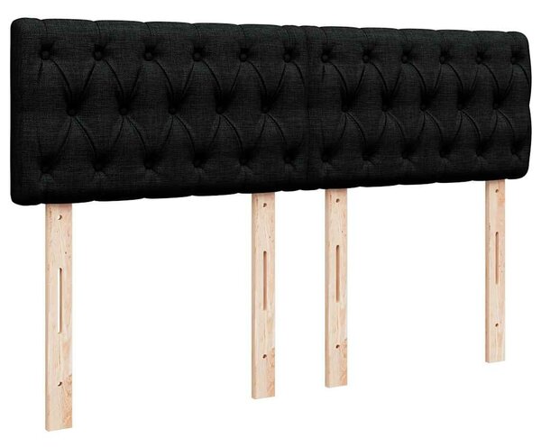 VidaXL Ottomán ágy matraccal fekete 140x200 cm anyaggal