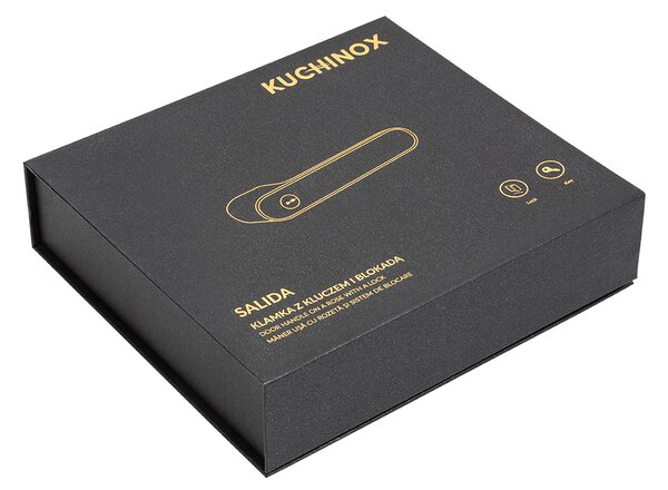 Kuchinox Salida, ajtókilincs kulccsal és belső zárral, matt arany, LAV-KSD_G00A
