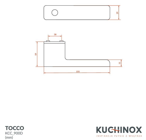 Kuchinox Tocco, elektronikus ujjlenyomat- vagy kulcszáras kilincs, fekete, LAV-KCC_900D