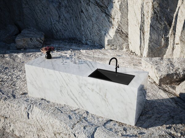 Laveo Tau, 1 rekeszes gránit mosogató 900x500x215 mm, fehér, LAV-SBT_B109