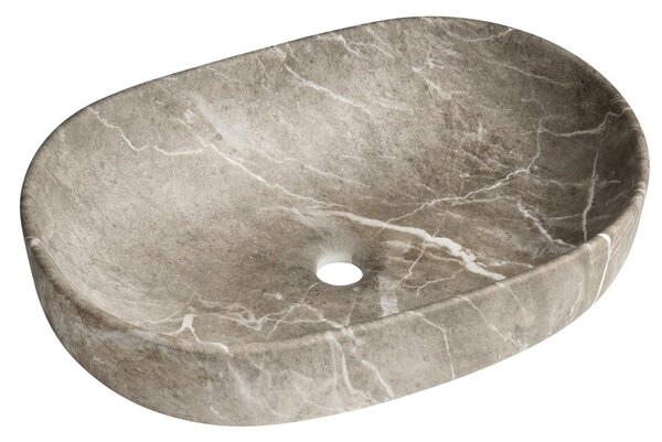 Sapho Sapho, CALEO kerámia pultra szerelhető mosdó 60x42cm, breccia márvány, CA590BM