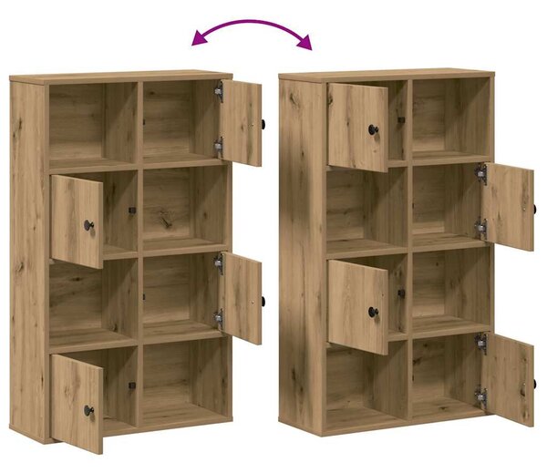 VidaXL kézműves tölgy színű szerelt fa könyvespolc 60x24x101,5 cm