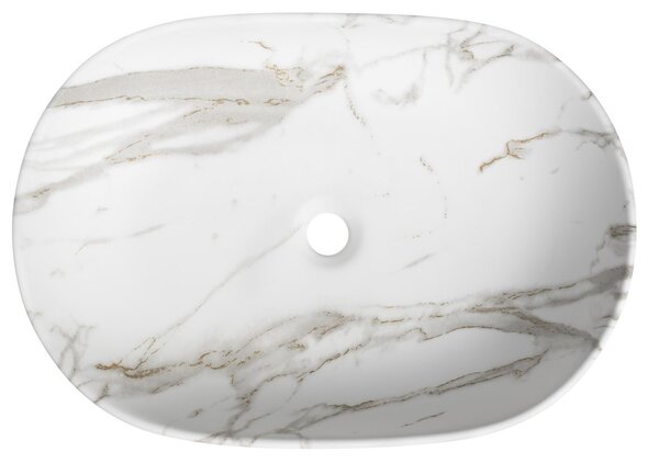 Sapho Sapho, CALEO kerámia mosdó pultra szerelhető 60x42cm, bianco carrara, CA590BC