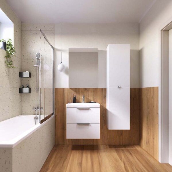 Cersanit Malika, magas felsőszekrény 400x300x1600 mm, fehér fényes felülettel, S598-050-DSM