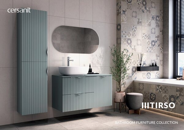 Cersanit Tirso, magas felsőszekrény 400x302x1600 mm, matt zöld, S1015-025