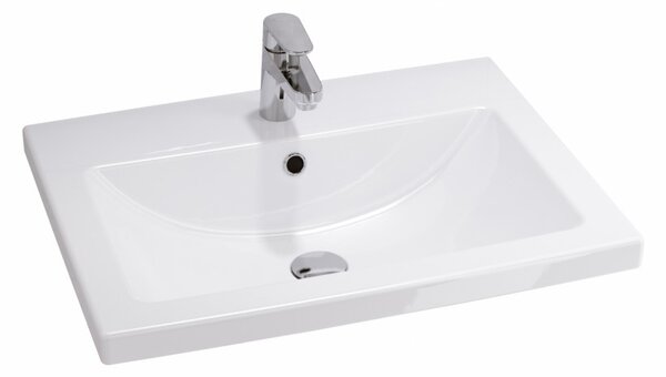 Cersanit Tirso, fali mosdószekrény 594x447x572 mm + kerámia mosdó, matt fekete, S801-586